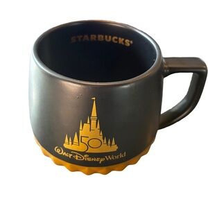 Starbucks Disney World 50th Anniversary Black Gold Mug 🏰✨